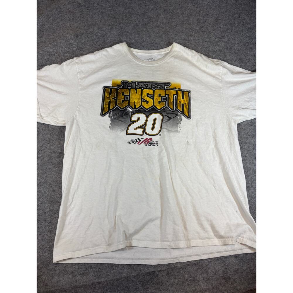 NASCAR Joe Gibbs Racing Shirt Mens 2XL White Matt Kenseth 20 DeWalt Camry Tee